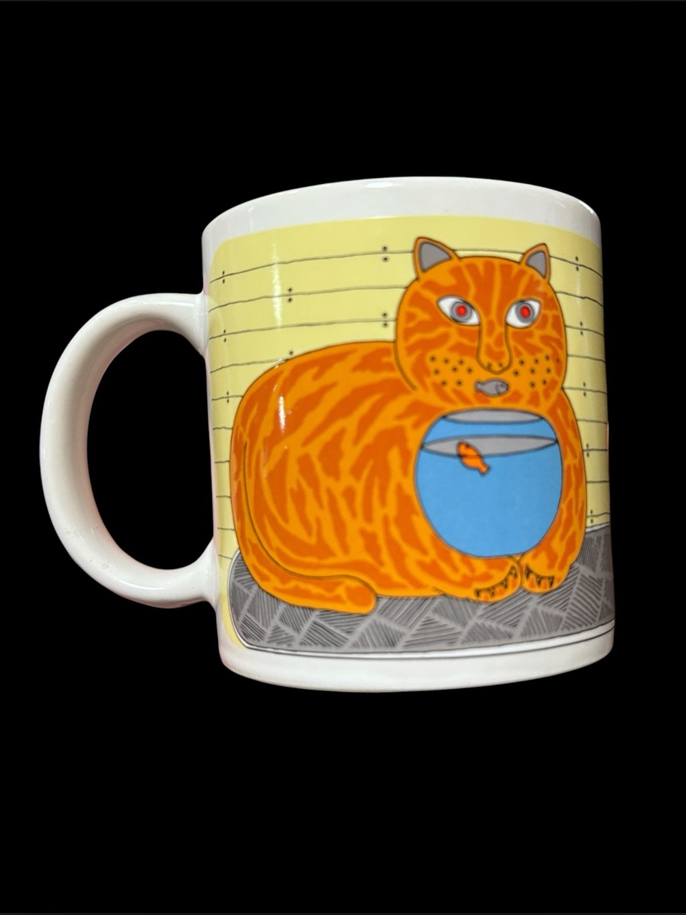 Vintage 1981 Taylor & Ng San Francisco KITTY KATFISH Coffee Mug Cup Japan